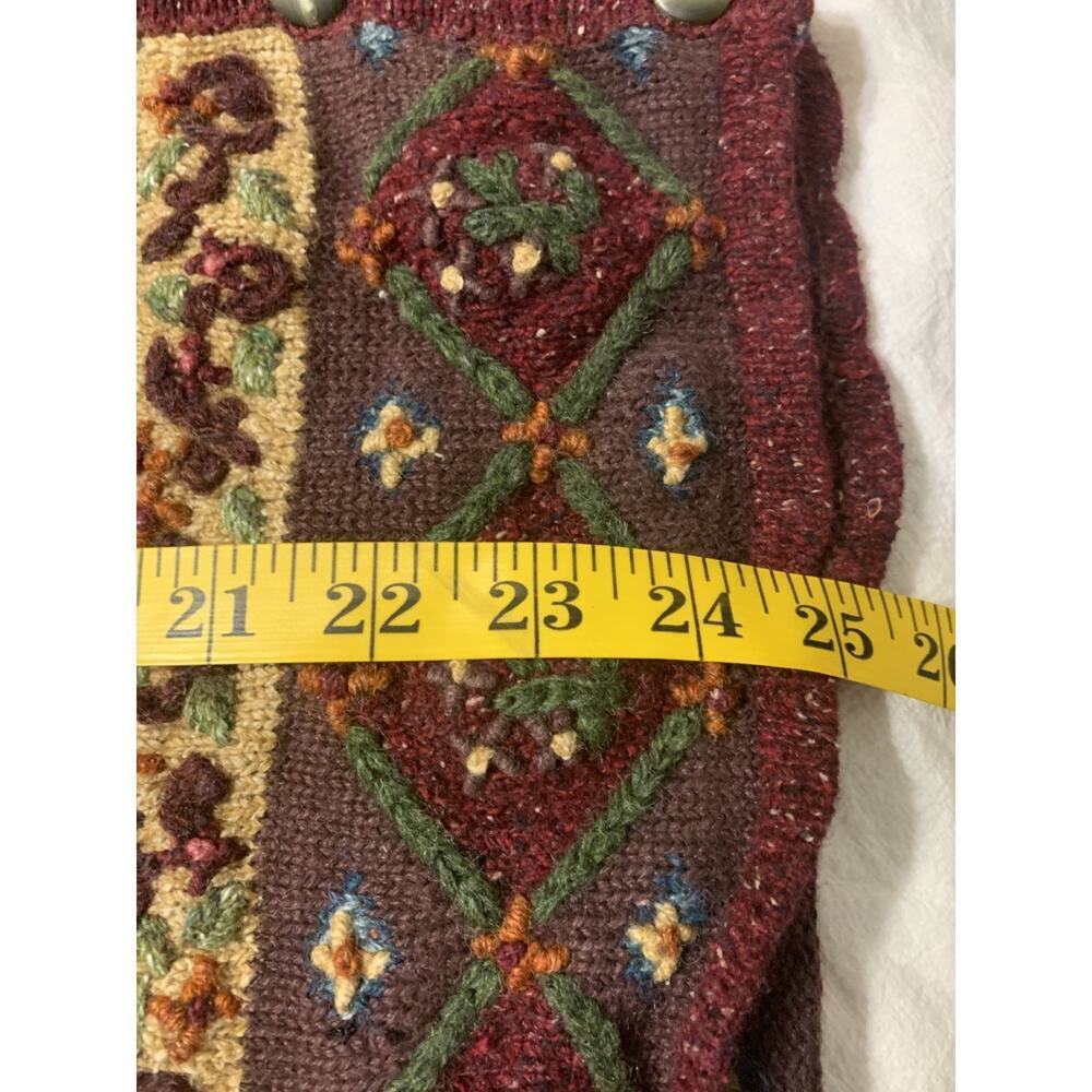 Vintage Signature Northern Isles Cardigan - Hand Embroidered Floral Red Grandma - Picture 5 of 11